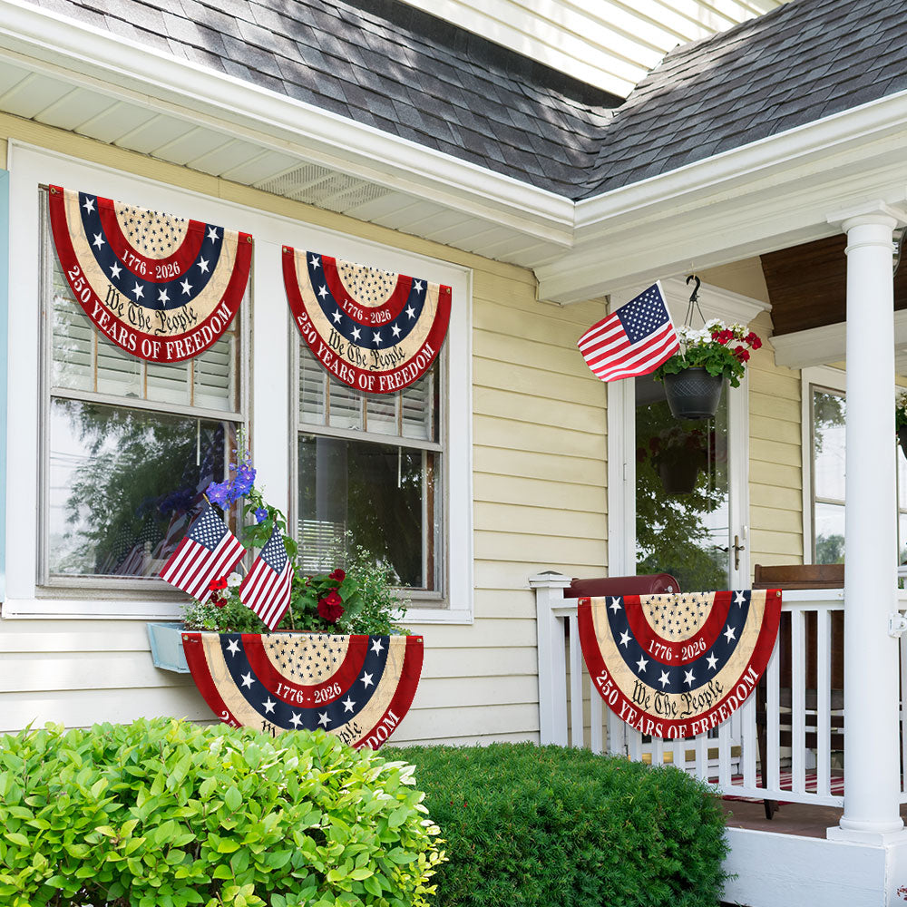 We The People 250 Fan Flag for 1776 2026 Anniversary Vintage Decor