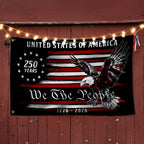 250 Years of America Decor, 1776 2026 We The People Patriotic Grommet Flag