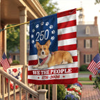 Patriotic Dog American Garden Flag, 250 Years Corgi Dog 1776 2026 Flag