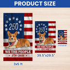 Patriotic Dog American Garden Flag, 250 Years Corgi Dog 1776 2026 Flag