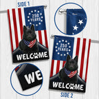 Patriotic Welcome Dog Garden Flag, 250 Years Schipperke 1776 2026 Flag Decor