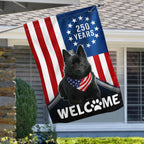 Patriotic Welcome Dog Garden Flag, 250 Years Schipperke 1776 2026 Flag Decor