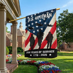 250 Years of Service American Flag, US Veteran 1776 2026 Flag Decor