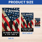 250 Years of Service American Flag, US Veteran 1776 2026 Flag Decor