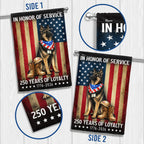 250 Years American German Shepherd Garden Flag, US Veteran Patriotic Dog Flag