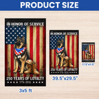 250 Years American German Shepherd Garden Flag, US Veteran Patriotic Dog Flag