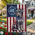 Patriotic Schnauzer Garden Flag, 250 Years 1776 2026 Flag Decor for Dog Lover