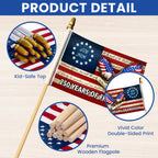 Patriotic 250 Years of Freedom Flag, We The People 1776 2026 Handheld Flag
