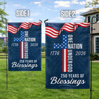 250 Years of Blessings American Flag, One Nation Under God 1776 2026 Flag Patriotic Decor