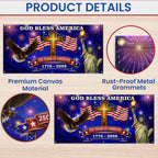250 Years of Freedom Fence Banner, God Bless America Patriotic Outdoor flag