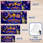 250 Years of Freedom Fence Banner, God Bless America Patriotic Outdoor flag