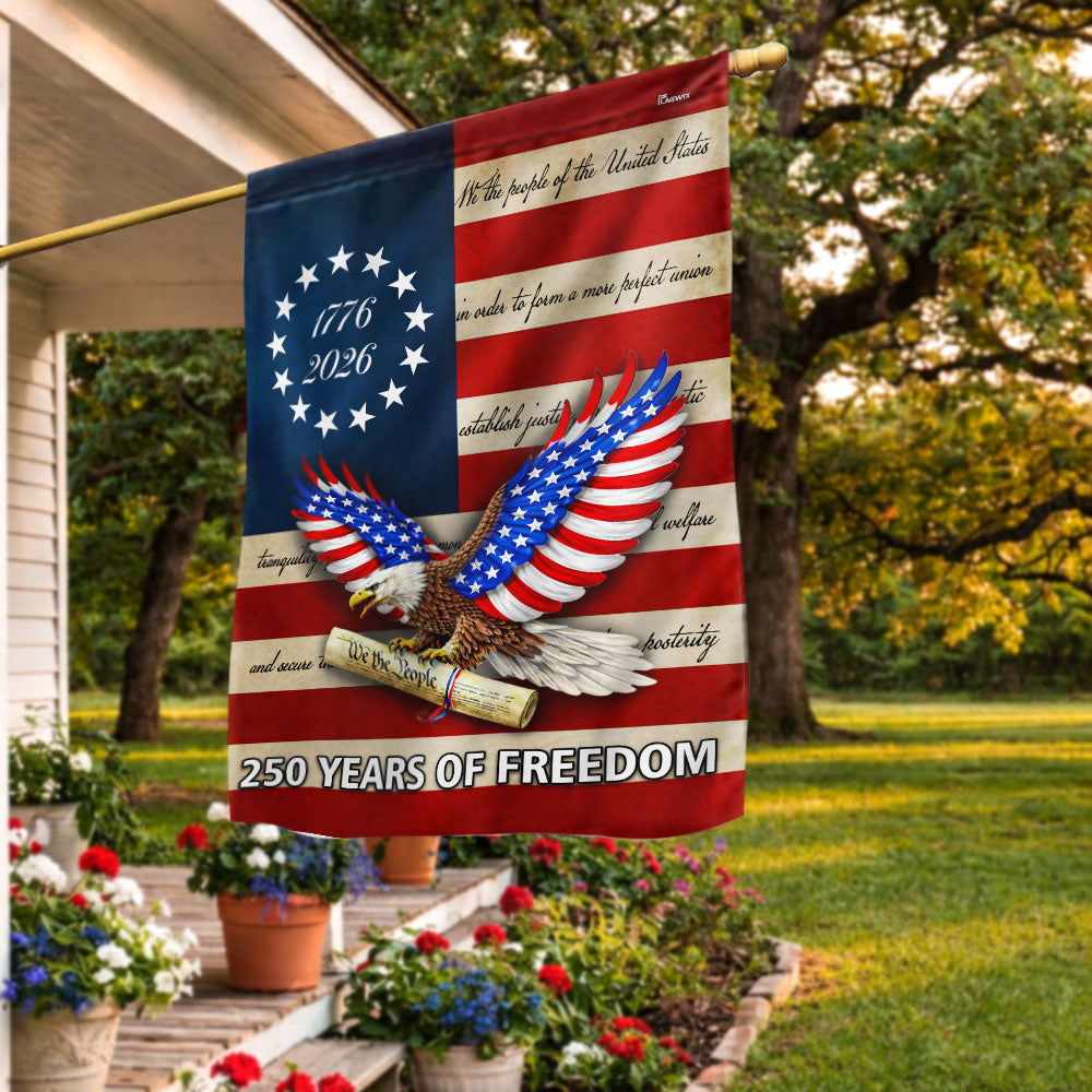 250 Years of Freedom Flag, We The People Patriotic 1776 2026 Flag Decor