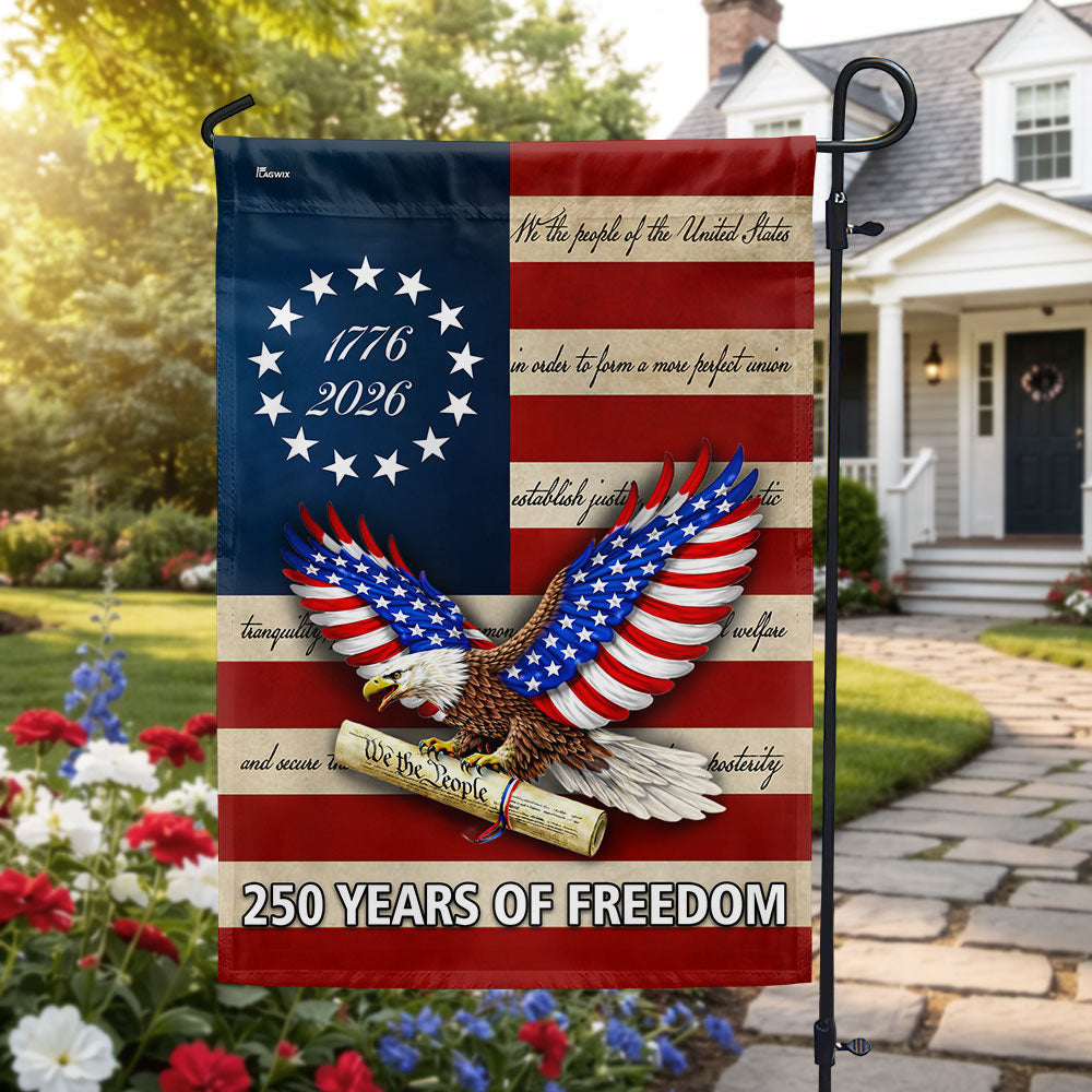 250 Years of Freedom Flag, We The People Patriotic 1776 2026 Flag Decor