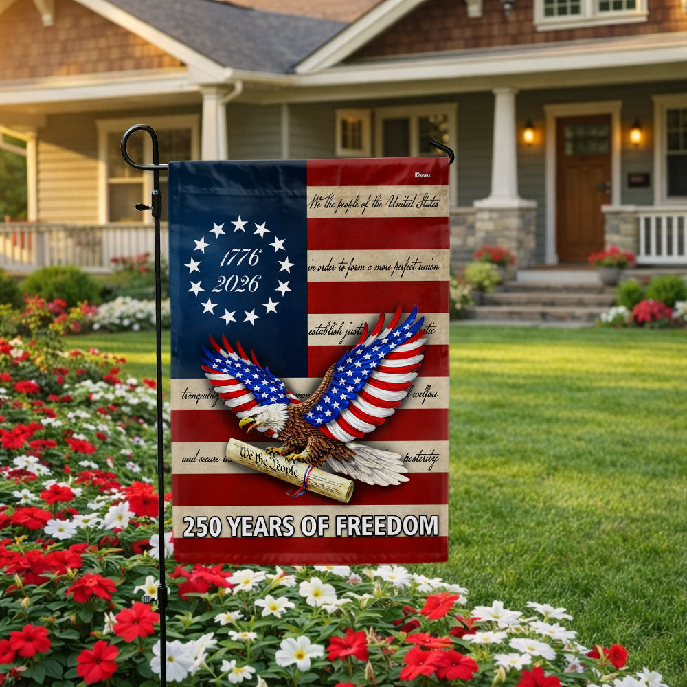 250 Years of Freedom Flag, We The People Patriotic 1776 2026 Flag Decor