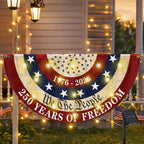 Patriotic American Fan Flag, 250 Years of Freedom 1776 2026 Solar Led Flag Decor