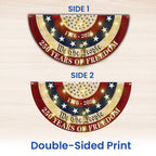 Patriotic American Fan Flag, 250 Years of Freedom 1776 2026 Solar Led Flag Decor
