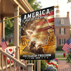 250 Years of Freedom Home of the Brave American Flag, Patriotic Veteran Flag Decor