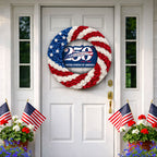 250 Years American Flag Wreath, 1776 2026 Patriotic Front Door Decor