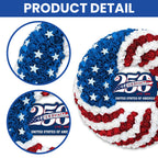 250 Years American Flag Wreath, 1776 2026 Patriotic Front Door Decor