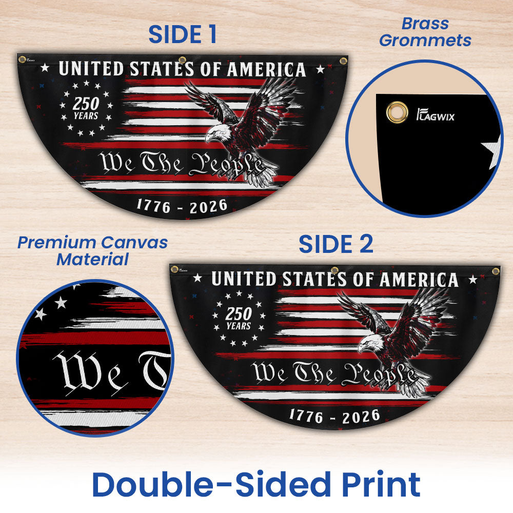 250 Years We The People American Fan Flag, 1776 2026 Patriotic Flag Decor