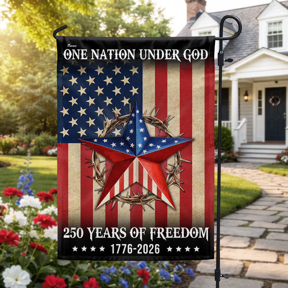 Patriotic One Nation Under God 250 Years Flag, American 1776 2026 Flag Decor