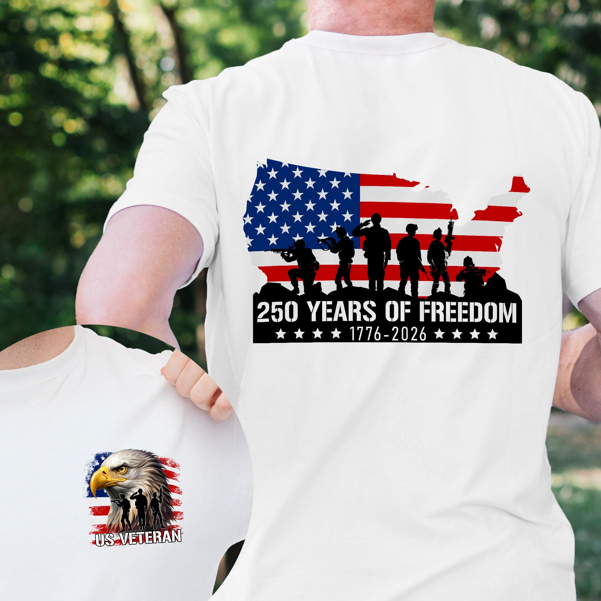 US Veteran American 1776 2026 T-shirt, Patriotic 250 Years of Freedom Tee
