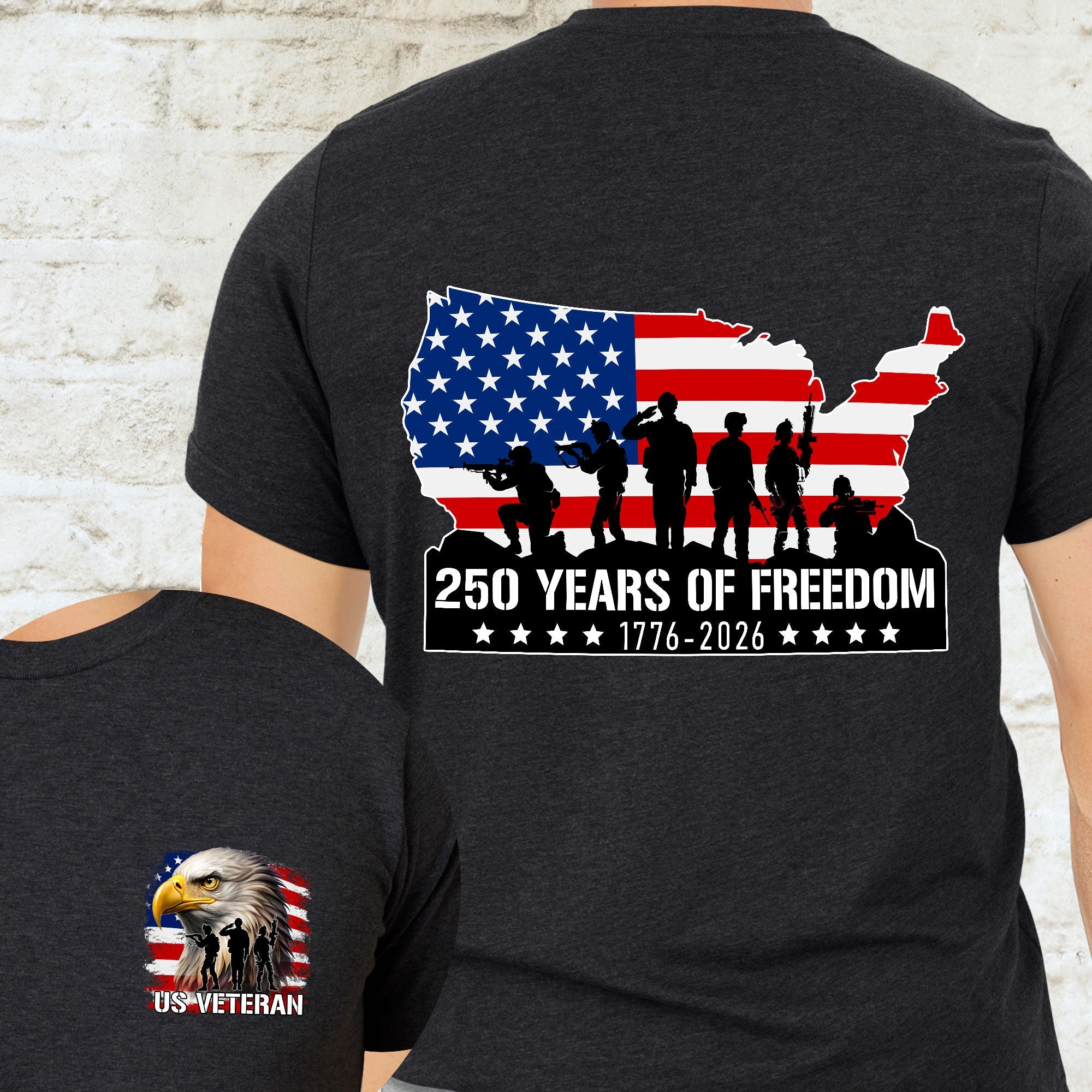 US Veteran American 1776 2026 T-shirt, Patriotic 250 Years of Freedom Tee