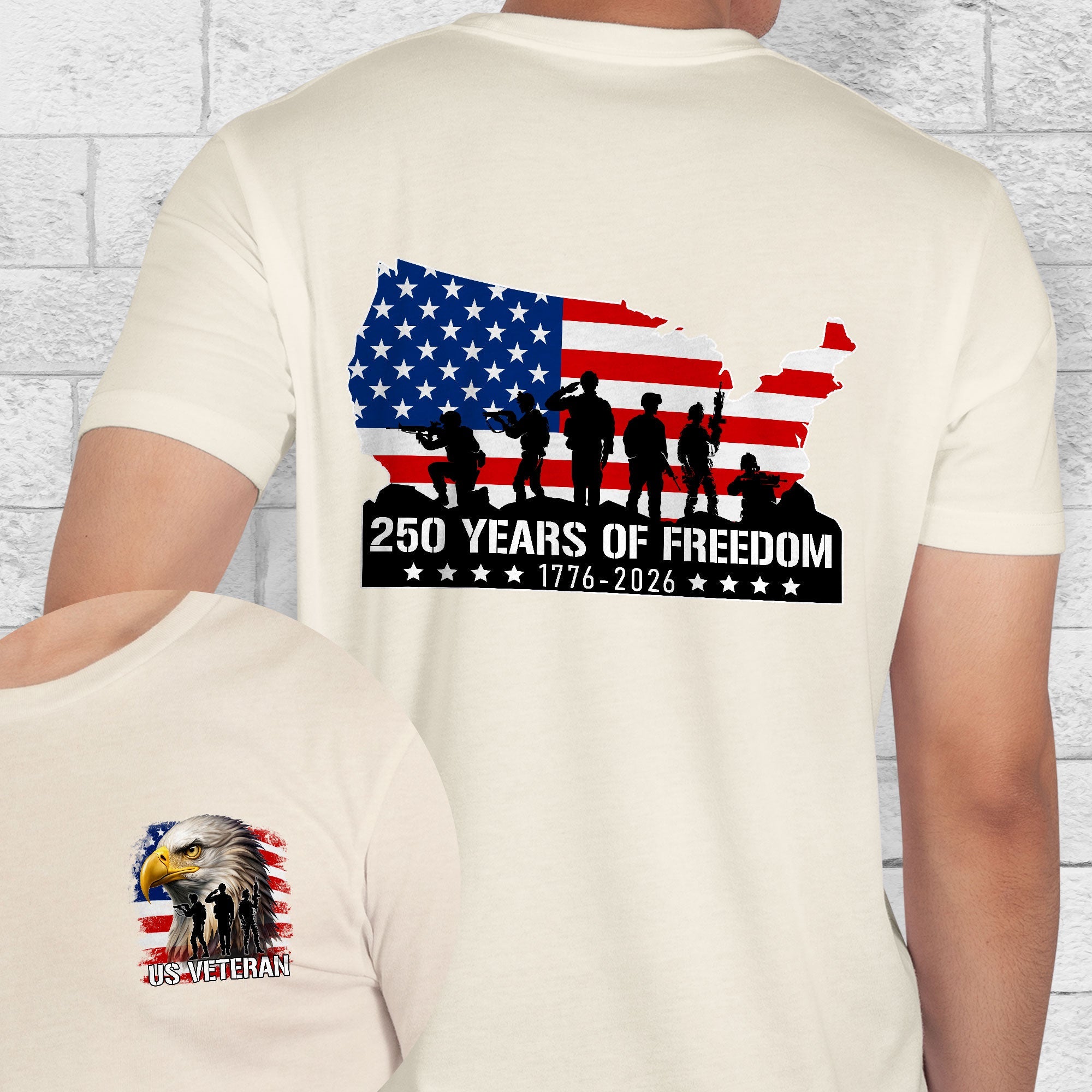 US Veteran American 1776 2026 T-shirt, Patriotic 250 Years of Freedom Tee