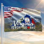 250 VA American 1776 2026 Grommet Flag, Virginia Is For Lovers Cardinal and Dogwood Flower Decor Flag