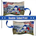 250 VA American 1776 2026 Grommet Flag, Virginia Is For Lovers Cardinal and Dogwood Flower Decor Flag