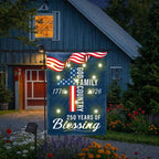 American Patriotic Solar Led Flag, 250 Years of Blessing God 1776 2026 Flag Decor