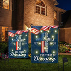 American Patriotic Solar Led Flag, 250 Years of Blessing God 1776 2026 Flag Decor