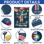 American Patriotic Solar Led Flag, 250 Years of Blessing God 1776 2026 Flag Decor