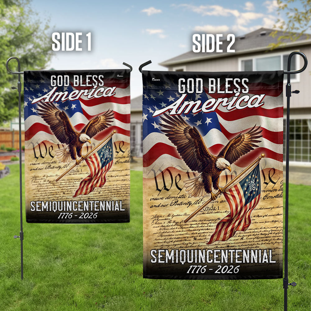 God Bless America 1776 2026 Flag, We The People Semiquincentennial 250 Years American Flag