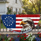 Patriotic 250 Years of Freedom Flag Decor, We The People 1776 2026 American Fan Flag