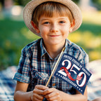 Patriotic 250th Anniversary Flag, United States of America 1776 2026 Handheld Flag