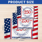 Patriotic 250 Years 1776 2026 American Flag, We The People United States Semiquincentennial Grommet Flag