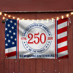 Patriotic 250 Years 1776 2026 American Flag, We The People United States Semiquincentennial Grommet Flag