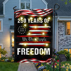 250 Years of Freedom Semiquincentennial Solar led Flag, We The People 1776 2026 Decor
