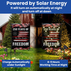 250 Years of Freedom Semiquincentennial Solar led Flag, We The People 1776 2026 Decor