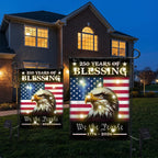 Patriotic 250 Years of Blessing 1776 2026 Flag, We The People American Solar LED Flag Outdoor Decor