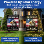 Patriotic 250 Years of Blessing 1776 2026 Flag, We The People American Solar LED Flag Outdoor Decor