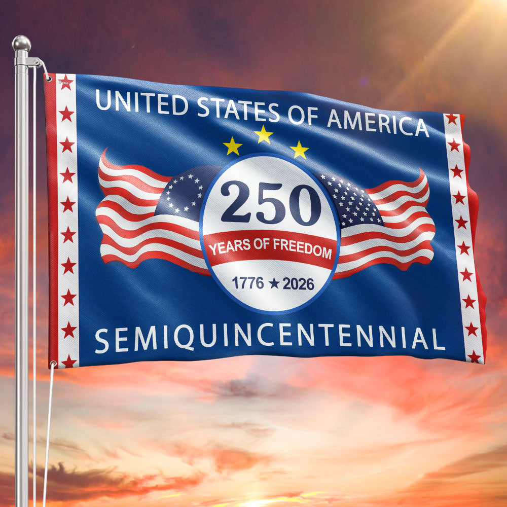250 Years of Freedom Semiquincentennial Flag, United States of America 1776 2026 Grommet Flag