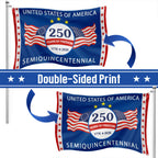 250 Years of Freedom Semiquincentennial Flag, United States of America 1776 2026 Grommet Flag