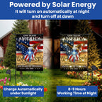Patriotic God Bless America Flag, 250 Years of Freedom We The People 1776 2026 Solar Led Flag Decor