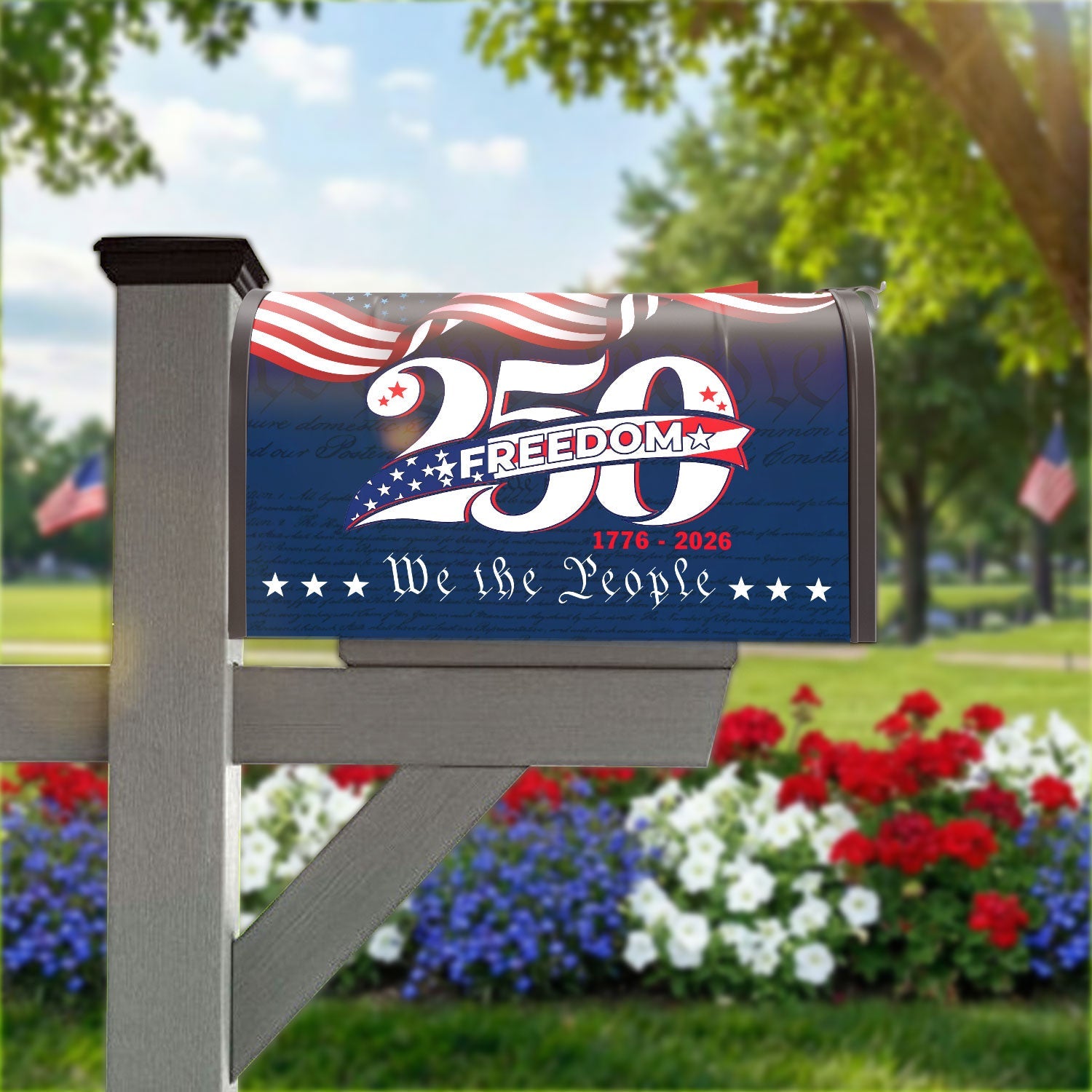 250 Years of America 1776 2026 Flag Semiquincentennial Patriotic Mailbox Cover