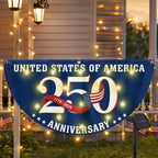 Patriotic 250 Years 1776 2026 Flag Decor, America Semiquincentennial Solar Led Fan Flag