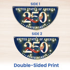 Patriotic 250 Years 1776 2026 Flag Decor, America Semiquincentennial Solar Led Fan Flag