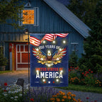 250 Years of Freedom American Flag, We The People 1776 2026 Solar LED Flag Decor