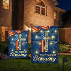 American 1776 2026 Patriotic Garden Flag, 250 Years of Blessing God Family Country Solar LED Flag
